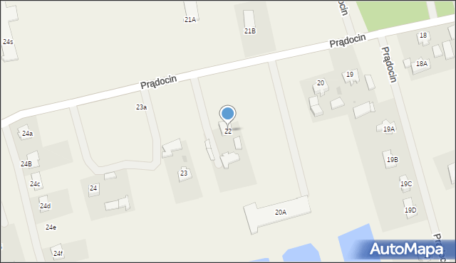 Prądocin, Prądocin, 22, mapa Prądocin