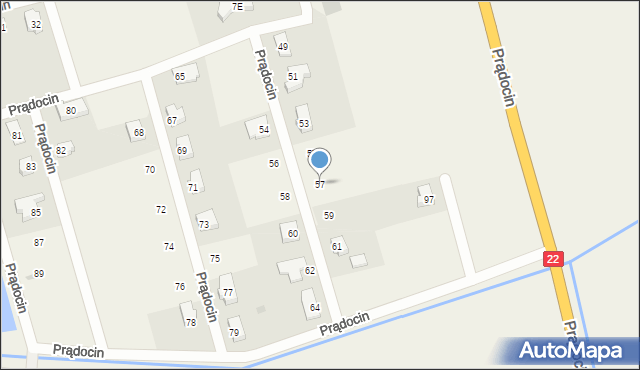Prądocin, Prądocin, 57, mapa Prądocin