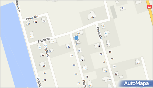 Prądocin, Prądocin, 67, mapa Prądocin