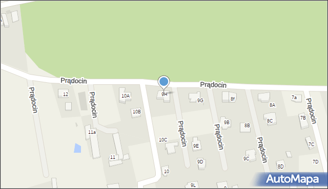 Prądocin, Prądocin, 9H, mapa Prądocin