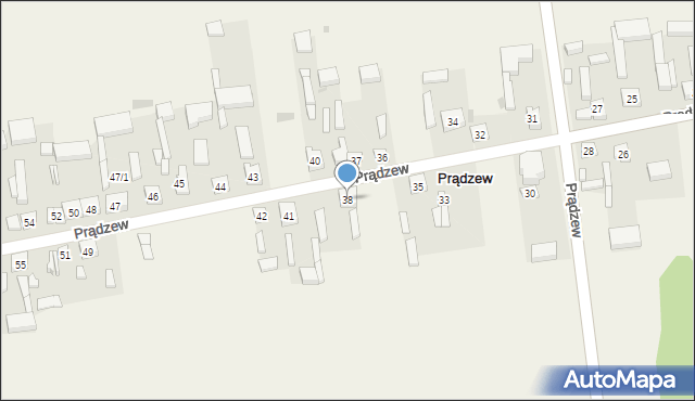 Prądzew, Prądzew, 38, mapa Prądzew