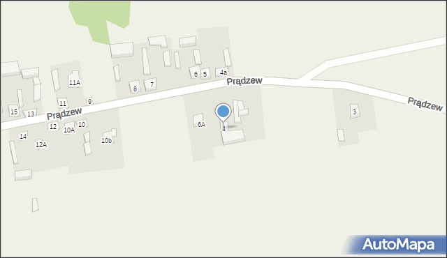 Prądzew, Prądzew, 4, mapa Prądzew