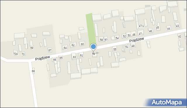 Prądzew, Prądzew, 59, mapa Prądzew