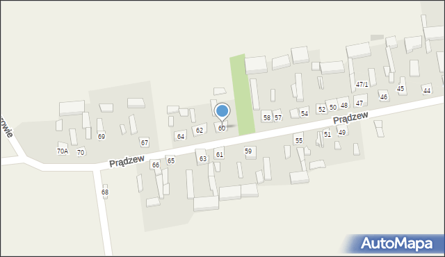 Prądzew, Prądzew, 60, mapa Prądzew