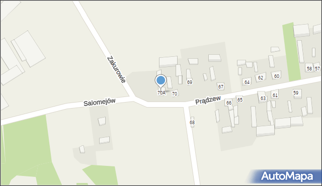 Prądzew, Prądzew, 70A, mapa Prądzew