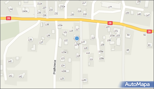 Prałkowce, Prałkowce, 117a, mapa Prałkowce