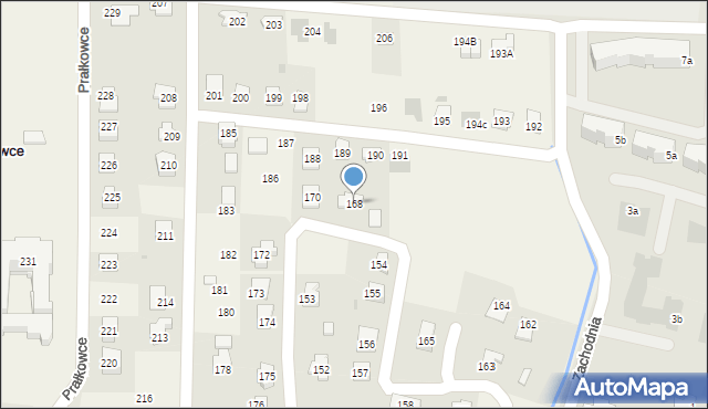 Prałkowce, Prałkowce, 168, mapa Prałkowce