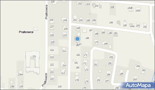 Prałkowce, Prałkowce, 183, mapa Prałkowce