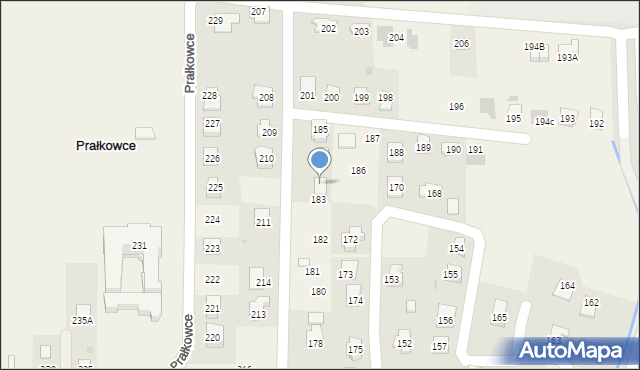 Prałkowce, Prałkowce, 184, mapa Prałkowce