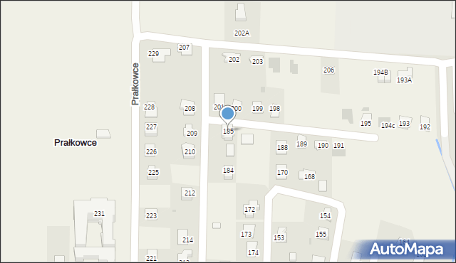 Prałkowce, Prałkowce, 185, mapa Prałkowce