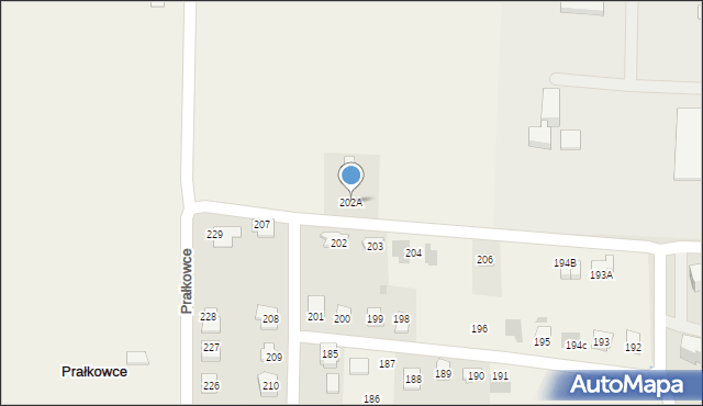Prałkowce, Prałkowce, 202A, mapa Prałkowce