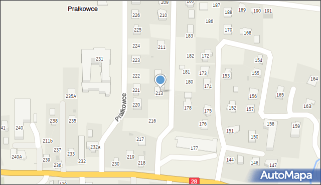 Prałkowce, Prałkowce, 215, mapa Prałkowce