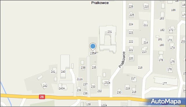 Prałkowce, Prałkowce, 235A, mapa Prałkowce