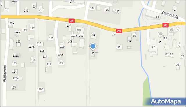 Prałkowce, Prałkowce, 95, mapa Prałkowce