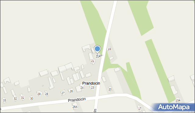 Prandocin, Prandocin, 21A, mapa Prandocin