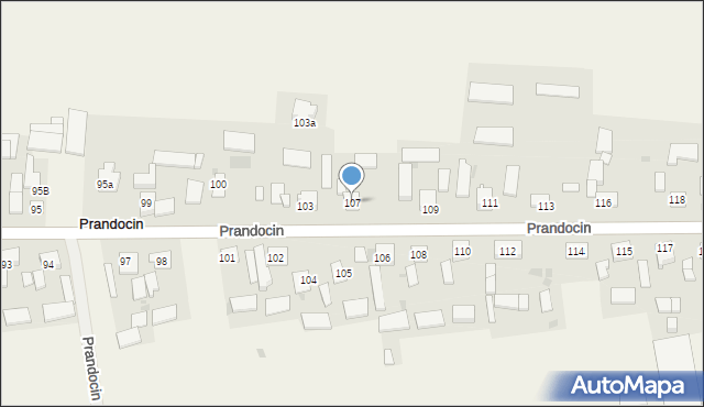 Prandocin, Prandocin, 107, mapa Prandocin