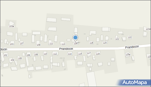 Prandocin, Prandocin, 116, mapa Prandocin