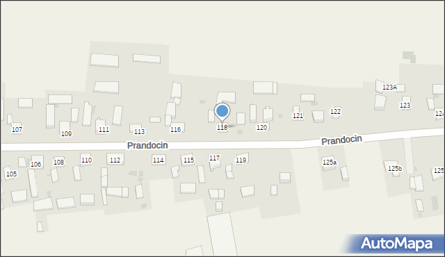Prandocin, Prandocin, 118, mapa Prandocin
