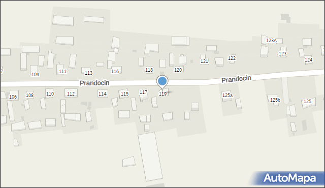 Prandocin, Prandocin, 119, mapa Prandocin