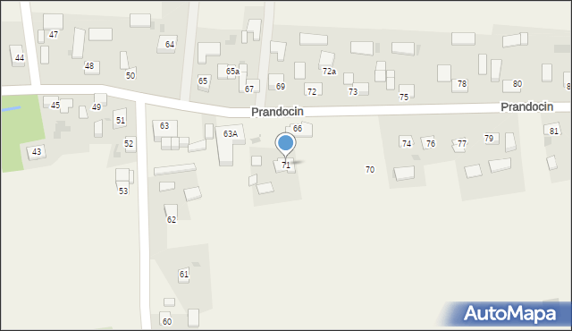 Prandocin, Prandocin, 71, mapa Prandocin