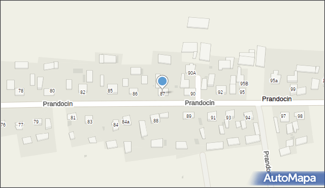Prandocin, Prandocin, 87, mapa Prandocin