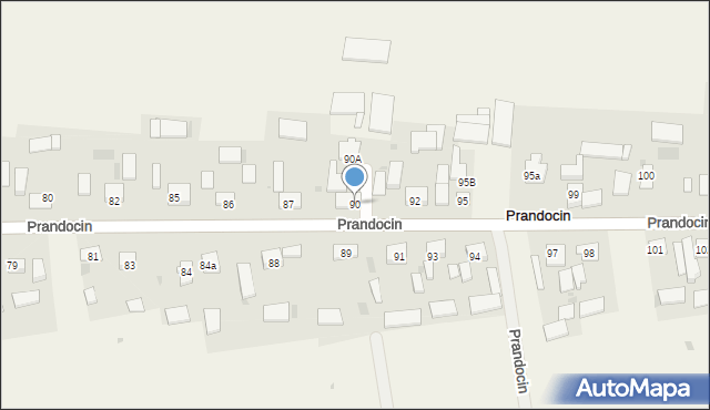 Prandocin, Prandocin, 90, mapa Prandocin