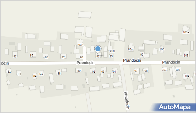 Prandocin, Prandocin, 92, mapa Prandocin