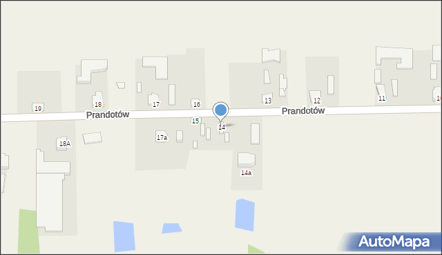 Prandotów, Prandotów, 14, mapa Prandotów