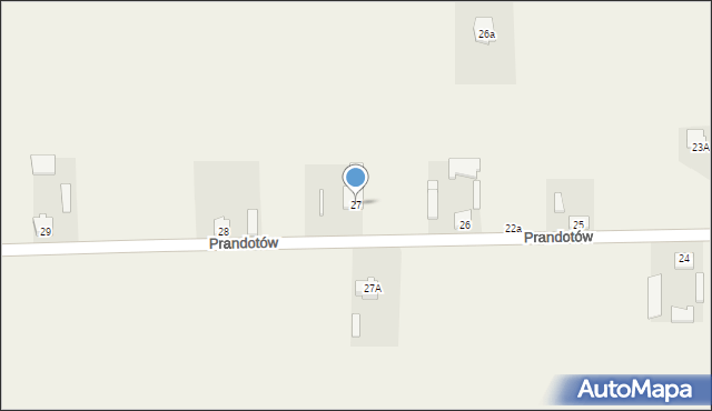 Prandotów, Prandotów, 27, mapa Prandotów