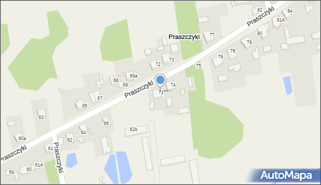 Praszczyki, Praszczyki, 71, mapa Praszczyki