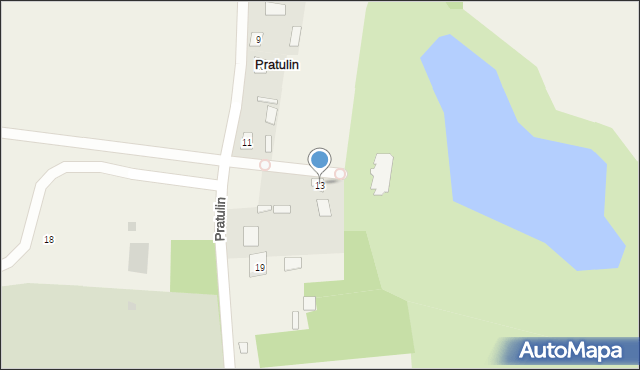 Pratulin, Pratulin, 13, mapa Pratulin