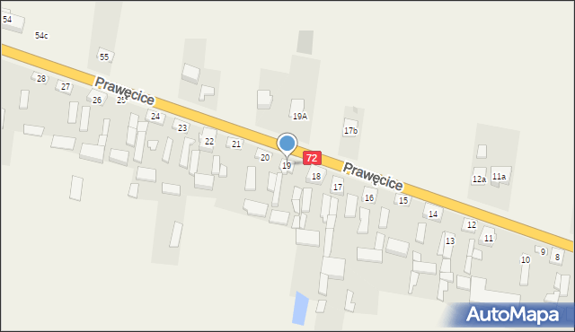Prawęcice, Prawęcice, 19, mapa Prawęcice