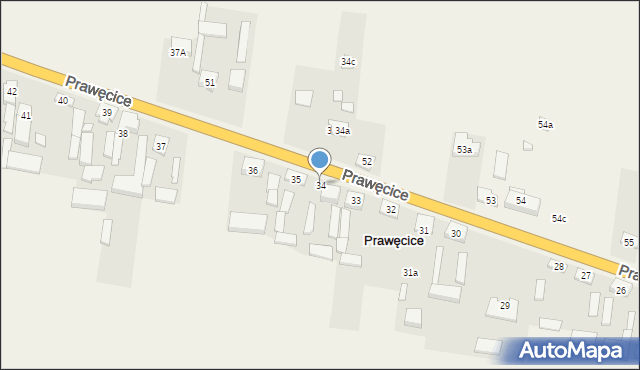 Prawęcice, Prawęcice, 34, mapa Prawęcice