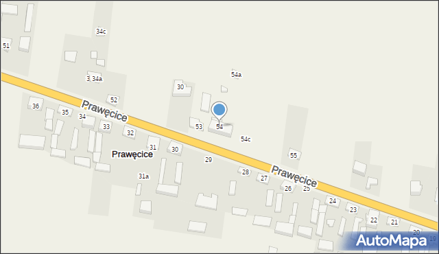 Prawęcice, Prawęcice, 54, mapa Prawęcice