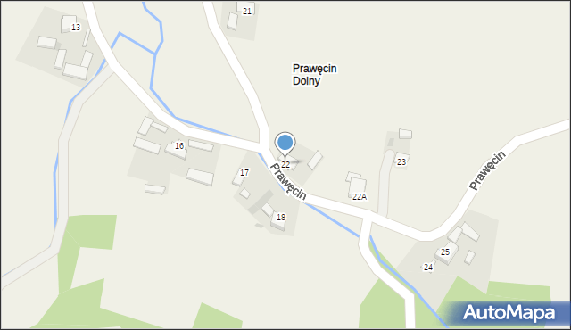 Prawęcin, Prawęcin, 22, mapa Prawęcin