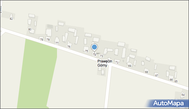 Prawęcin, Prawęcin, 74, mapa Prawęcin