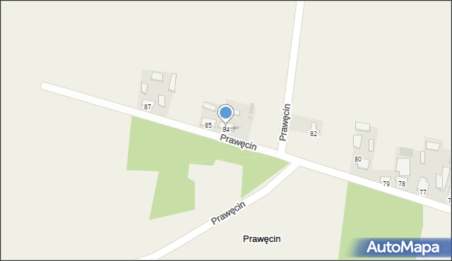 Prawęcin, Prawęcin, 84, mapa Prawęcin