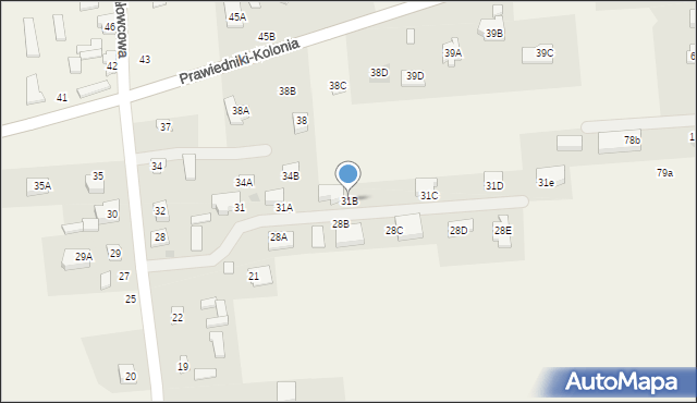 Prawiedniki-Kolonia, Prawiedniki-Kolonia, 31B, mapa Prawiedniki-Kolonia