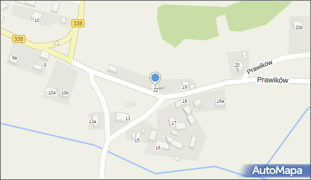 Prawików, Prawików, 12, mapa Prawików