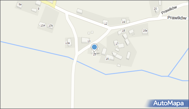 Prawików, Prawików, 15, mapa Prawików