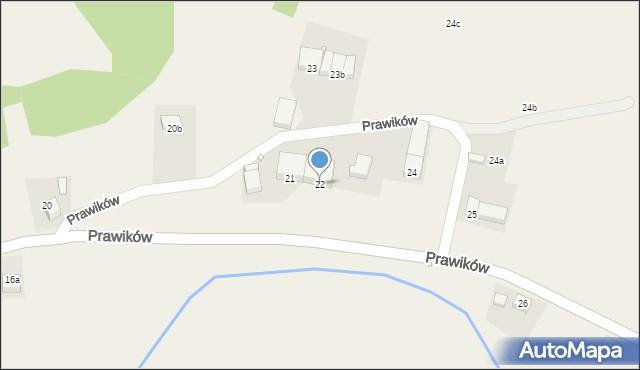 Prawików, Prawików, 22, mapa Prawików