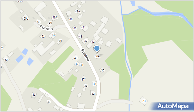 Prawno, Prawno, 36A, mapa Prawno