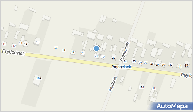 Prędocinek, Prędocinek, 21, mapa Prędocinek