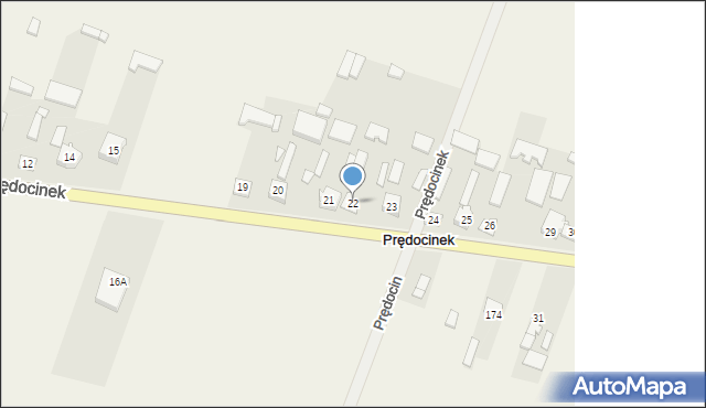 Prędocinek, Prędocinek, 22, mapa Prędocinek