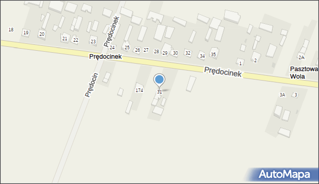 Prędocinek, Prędocinek, 31, mapa Prędocinek