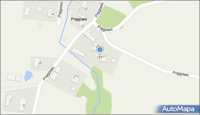 Pręgowo, Pręgowo, 13/1, mapa Pręgowo