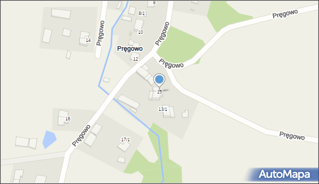 Pręgowo, Pręgowo, 15, mapa Pręgowo