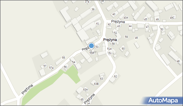 Prężyna, Prężyna, 53A, mapa Prężyna