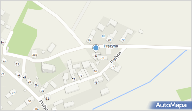 Prężyna, Prężyna, 83, mapa Prężyna