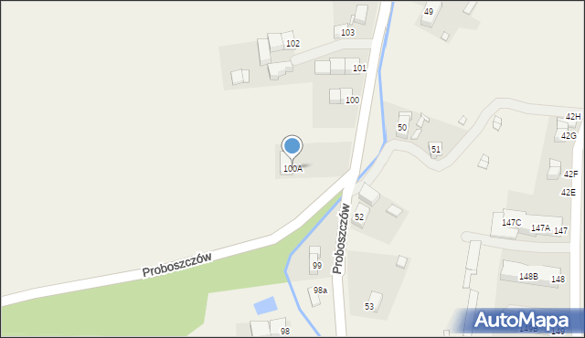 Proboszczów, Proboszczów, 100A, mapa Proboszczów